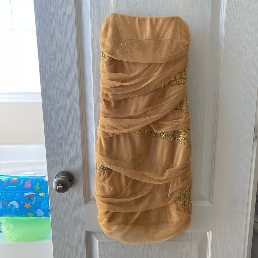 Ynes Gold short dress